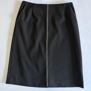 Talbots Pencil Skirt Size 8 Black Stretch Career Work Classic Corporate Office